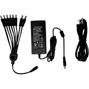 Security Camera Power Adapter with 8-Way Power Splitter, UL Listed 12V 5A 100V-240V 2.1x5.5mm Power Supply, Compatible with Lorex, Samsung, Q-See, Night Owl, Swann, Annke IP and BNC Cameras