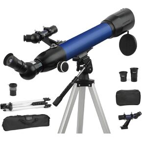 Professional Telescope for Kids Astronomy Beginners Adults Astronomical Refracter Stargazing Telescope with Tripod 3 Eyepieces and Finder Scope & Backpack for Educational Science