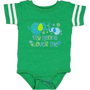 inktastic My Nonna Loves Me- Cute Elephants Baby Bodysuit