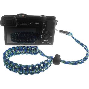 550 Paracord Adjustable Wrist Strap for DSLR, Compact Cameras (GR/BL/WT)