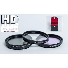 HI Def UV + Polarizer + Fluorescent 3-PC Filter Set for Nikon D3400 D5600 (55mm)