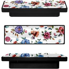 4 Pack 3.6inch Length Black Kitchen Cabinet Knobs Stainless Steel Drawer Knobs Bedroom Dresser Knobs for Men Women Girls, Nursery Knobs, Art Sugar Skull Flower, cfxls-001-2