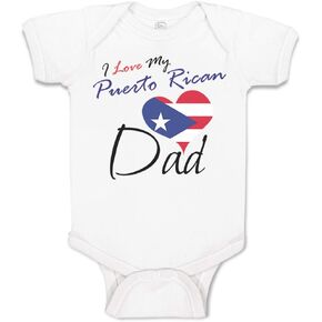 Cute Rascals Baby Bodysuit I Love My Puerto Rican Dad Boy & Girl Baby Clothes Funny Cotton A White Design Only 12 Months