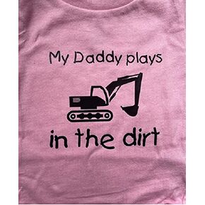 Digger Excavator track hoe baby onesie ® Construction My daddy plays in the dirt one piece infant bodysuit