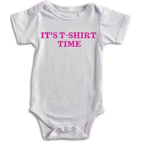Jersey Shore Baby Onesie - T-Shirt Time (3-6 Months, Pink Writing)