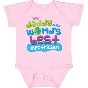 inktastic Worlds Best Electrician Daddy Baby Bodysuit