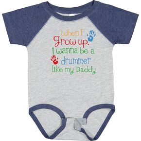inktastic Drummer Like Daddy Baby Bodysuit