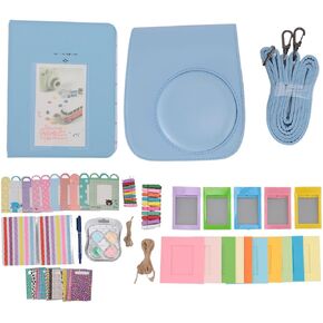 Yoidesu Instant Camera Case with Accessories Kit, Mini 12 Instant Film Camera, Includes Camera Strap + Photo Album + Picture Frames + Selfie Lens + Animal Frames & More (Light)