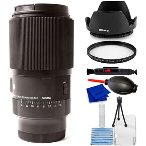 Sigma 105mm f/2.8 DG DN Macro Art Lens for Sony E - Accessory Bundle Includes: Tulip Hood Lens, UV Filter, Cleaning Pen, Blower, Microfiber Cloth and Cleaning Kit