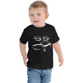 Vintage Black Camaro SS Super Sport Muscle Car Toddler Short Sleeve T-Shirt