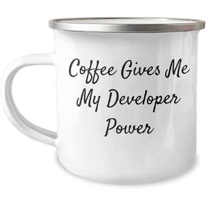 Developer's Power Fuel - Camping Mug Valentine's Unique Gift for Men and Women