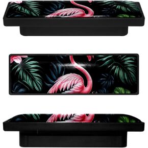 4 Pack 3.6inch Length Black Kitchen Cabinet Knobs Stainless Steel Drawer Knobs Bedroom Dresser Knobs for Men Women Girls, Nursery Knobs, Art Jungle Flamingo, cfxls-001-2