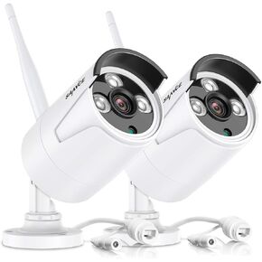 SANNCE 3.0MP Wireless CCTV Camera, Outdoor Weatherproof Metal Expandable Camera for N48WHE-V1(5MP NVR)(2pcs)