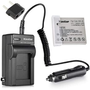 Kastar Battery + Charger for Canon NB-4L NB4L CB-2LV 2LVE and Digital IXUS 30 40 50 55 60 65 75 Digital IXUS i Zoom Digital IXUS i7 Zoom Cameras