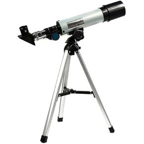 Entry-Level F36050M Outdoor monocular Astronomical Telescope with Portable Tripod Point Mirror 360/50mm Telescope (Metallic)