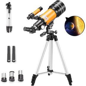 Telescope for Kids Astronomy Beginners Adults 70Mm HD Telescope for Astronomy 150X 90X 45X Refractor Telescope with Starter Scope Tripod Finder Scope Nice Family