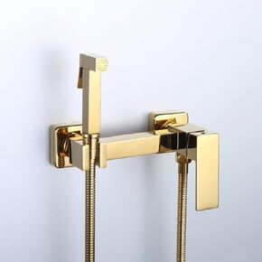 Bathroom Concealed Hot and ColdSpray Set,Toilet Sprayer, Hand Held Sprayer Toilet Attachment, Wall Mount Cloth Diaper Sprayer, BrassSprayer for Toilet, Titanium Gold