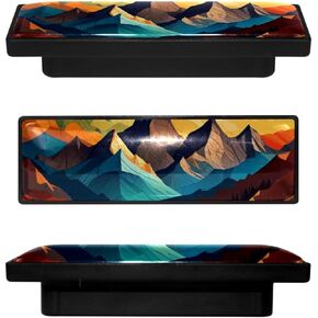 4 Pack 3.6inch Length Black Kitchen Cabinet Knobs Stainless Steel Drawer Knobs Bedroom Dresser Knobs for Men Women Girls, Nursery Knobs, Art Distant Mountains, cfxls-001-2