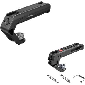 SMALLRIG Lightweight Top Handle with 3/8"-16 Locating Pins for ARRI+Top Handle with Record Start/Stop Remote Trigger for ARRI 3/8"-16 Hole