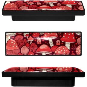 4 Pack 3.6inch Length Black Kitchen Cabinet Knobs Stainless Steel Drawer Knobs Bedroom Dresser Knobs for Men Women Girls, Nursery Knobs, Cute Red Mushroom, cfxls-001-2