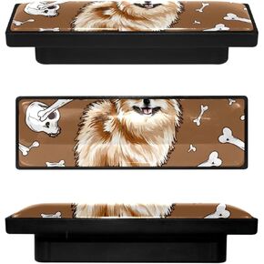 4 Pack 3.6inch Length Black Kitchen Cabinet Knobs Stainless Steel Drawer Knobs Bedroom Dresser Knobs for Men Women Girls, Nursery Knobs, Dog Pomeranian and Bones, cfxls-001-2