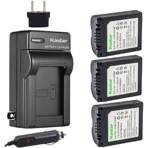 بطارية KASTAR CGA-S006 (3 عبوات) واستبدال مجموعة الشاحن لـ CGR-S006 CGR-S006A/1B CGA-S006 DMW-BMA7 DE-A43/A43B و LUMIX DMC-FZ18 DMC-FZ8 DMC-FZ8 DMC-FZ8 DMC-FZ8 DMC-FZ1