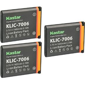 Kastar K7006 Battery 1-Pack Replacement for Kodak KLIC-7006 K7006 LB-012 Battery and Kodak KLIC-7006 Charger, Kodak PixPro FZ51 (KDK-FZ-51BL) PixPro FZ52 PixPro FZ53 PixPro SL5 Smart Lens Camera