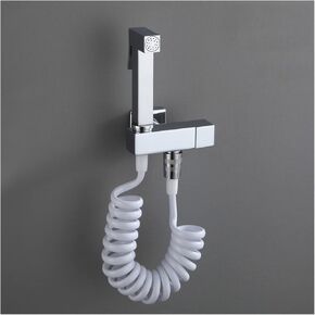 HandheldSprayer for Toilet Brass Portable Baby Cloth Diaper Sprayer Hand Held ToiletSprayer Head withHose for Feminine Wash, Pet Washing, Easy to Install, Chrome
