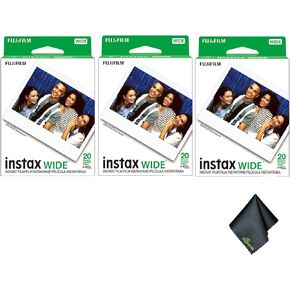 Fujifilm instax Wide Instant Film (60 Photo Exposures) Bundle with Diginerds Microfiber Cleaning Cloth