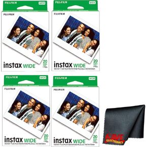 Fujifilm instax Wide Instant Film (80 Photo Exposures) Bundle with Diginerds Microfiber Cleaning Cloth