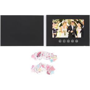 LCD Screen Video Greeting Card, Customizable Business Promotion Card, Supports MP4, AVI, WMV Video Formats, for Wedding, Restaurant, Boutiques, Advertising (5inch)