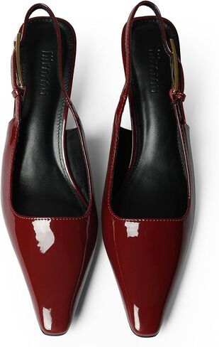 iiimmu Kitten Heels for Women 2 inch Low Heel Pointed Closed Toe Slingback Pumps Dress Shoes, Faux Leather in Kuwait
