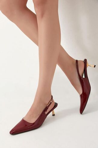 iiimmu Kitten Heels for Women 2 inch Low Heel Pointed Closed Toe Slingback Pumps Dress Shoes, Faux Leather in Kuwait