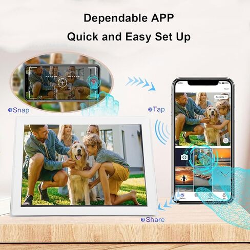 15 بوصة WIFI إطار الصورة الرقمية ، إطار صور إلكترونية للمس شاشة تعمل باللمس مع تطبيق ، 1024 × 768 FHD IPS ، تلقائي تدوير الحائط ، ذاكرة 32 جيجابايت ، إعداد سهل لمشاركة الصور أو (سدادة الولايات المتحدة) in Kuwait