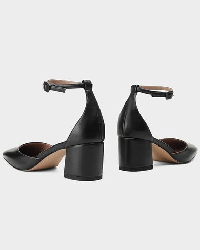 MUCCCUTE Heels for Women Closed Toe Pumps - Chunky Low Heel Block Square Toe Ankle Strap Heels Ladies Business Office Dressy Dress Pumps in Kuwait