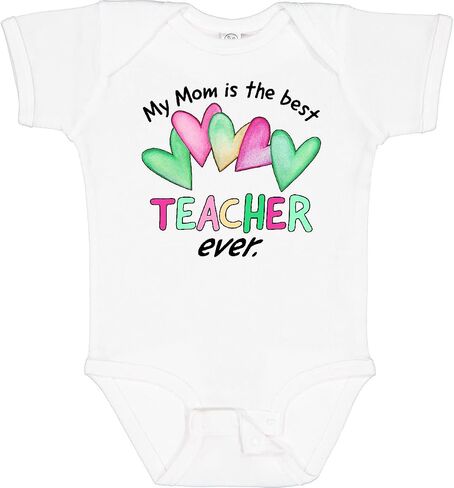 inktastic My Mom Is the Best Teacher Ever Baby Bodysuit in Saudi Arabia