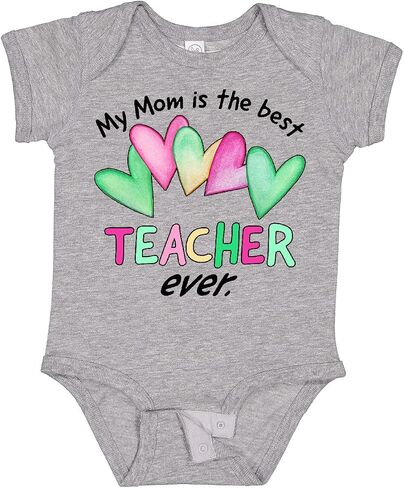 inktastic My Mom Is the Best Teacher Ever Baby Bodysuit in Saudi Arabia