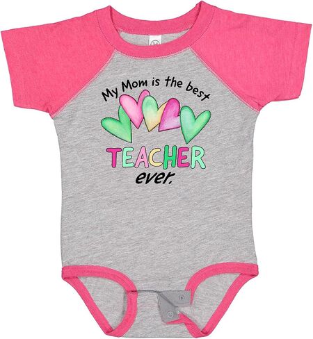 inktastic My Mom Is the Best Teacher Ever Baby Bodysuit in Saudi Arabia