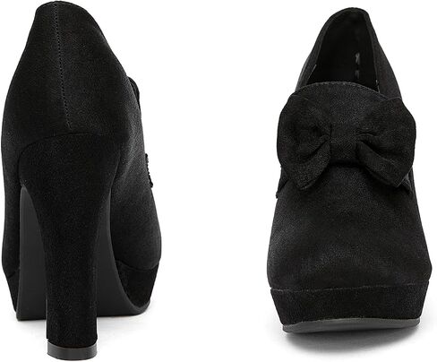 Jeesay Women's Bow Chunky Heels Mary Jane Pumps Closed Toe Platform High Heel Sandals Dress Shoes in Saudi Arabia