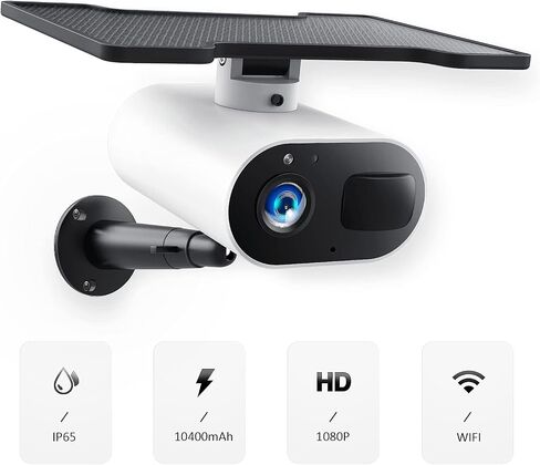 Solar Wireless Security Camera outdoor 2MP, 1080P HD Night Vision PIR Human Detection, 2-Way Talk, IP66 Waterproof, 2.4Ghz WiFi, Solar Camera Surveillance Exterieur Easy installation for Home Security in Saudi Arabia