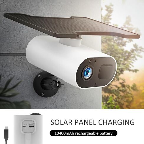 Solar Wireless Security Camera outdoor 2MP, 1080P HD Night Vision PIR Human Detection, 2-Way Talk, IP66 Waterproof, 2.4Ghz WiFi, Solar Camera Surveillance Exterieur Easy installation for Home Security in Saudi Arabia