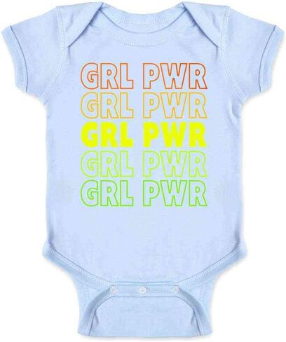 Pop Threads GRL Pwr Girl Power Retro Repeating Feminist Baby Toddler Kids Girl Boy T-Shirt in Saudi Arabia
