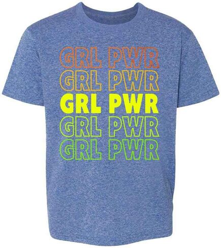 Pop Threads GRL Pwr Girl Power Retro Repeating Feminist Baby Toddler Kids Girl Boy T-Shirt in Saudi Arabia