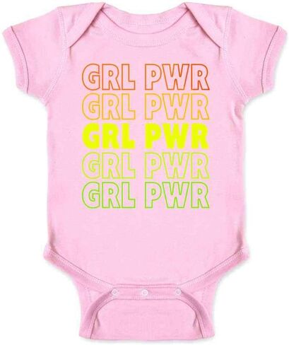 Pop Threads GRL Pwr Girl Power Retro Repeating Feminist Baby Toddler Kids Girl Boy T-Shirt in Saudi Arabia