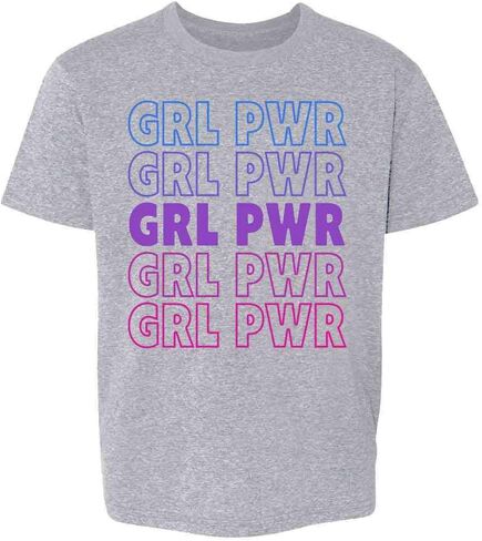 Pop Threads GRL Pwr Girl Power Retro Repeating Feminist Baby Toddler Kids Girl Boy T-Shirt in Saudi Arabia