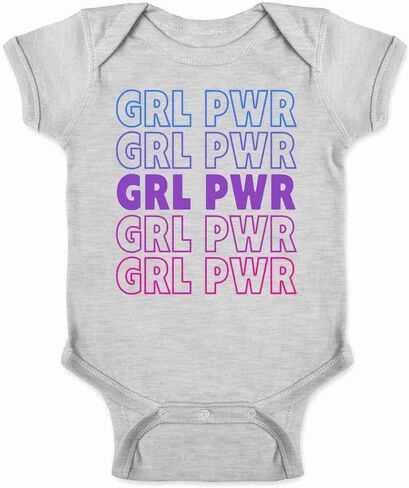 Pop Threads GRL Pwr Girl Power Retro Repeating Feminist Baby Toddler Kids Girl Boy T-Shirt in Saudi Arabia