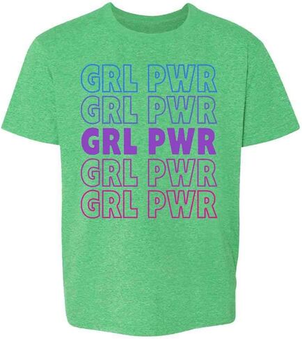 Pop Threads GRL Pwr Girl Power Retro Repeating Feminist Baby Toddler Kids Girl Boy T-Shirt in Saudi Arabia