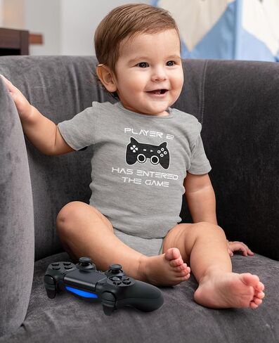 Tstars Player 2 Has Entered The Game Baby Announcement Gifts Gamer Infant Bodysuit in Saudi Arabia