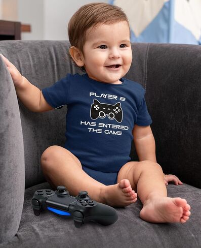 Tstars Player 2 Has Entered The Game Baby Announcement Gifts Gamer Infant Bodysuit in Saudi Arabia