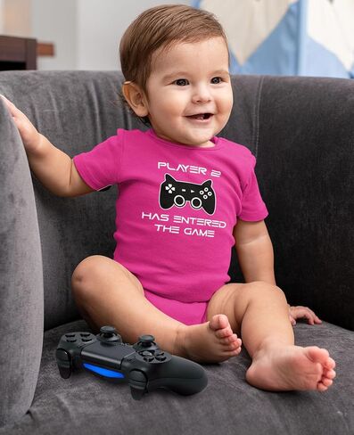 Tstars Player 2 Has Entered The Game Baby Announcement Gifts Gamer Infant Bodysuit in Saudi Arabia
